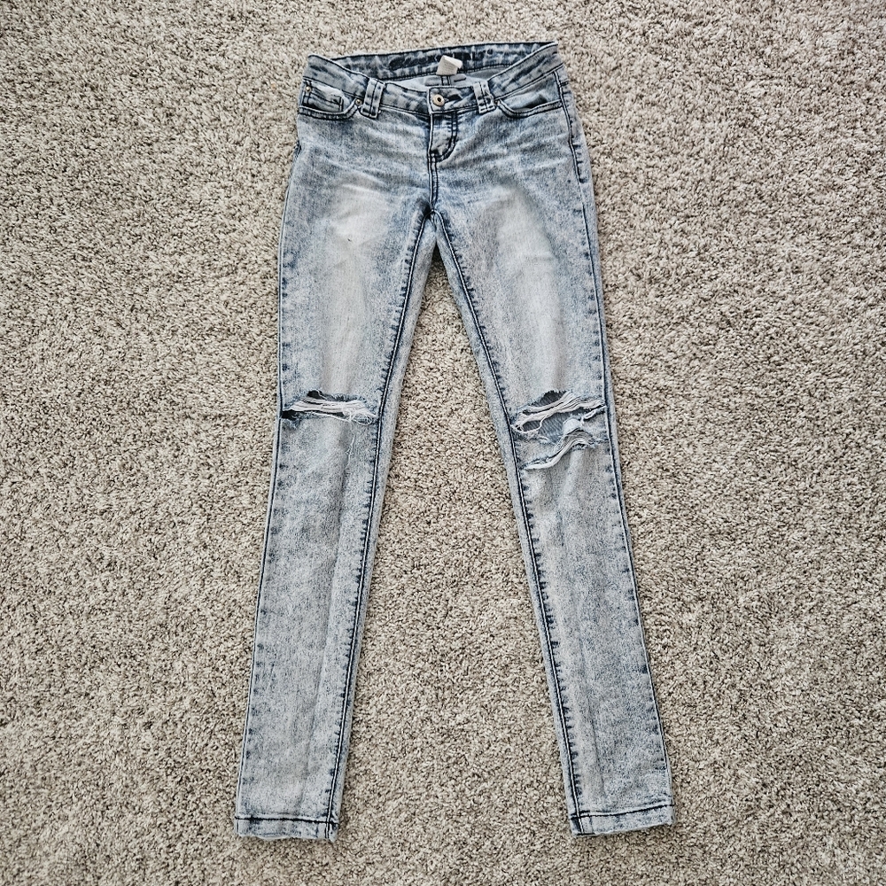 Original Low Rise Y2K Acid Washed Denim Jeans